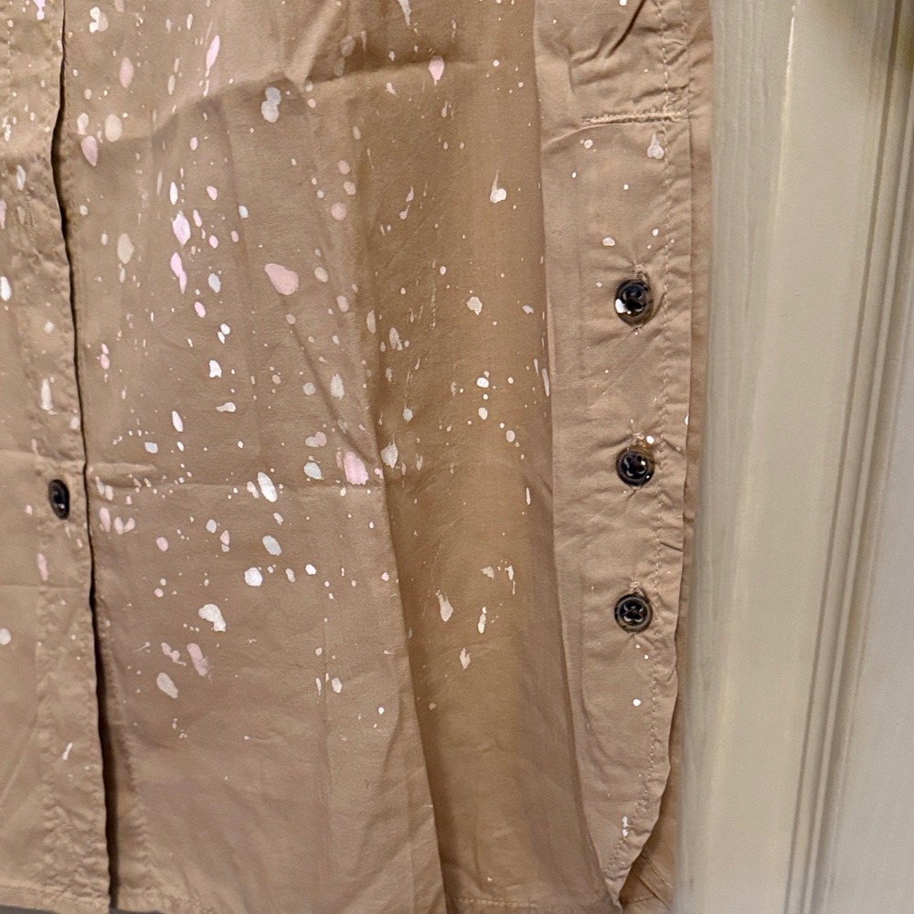 J. Crew Tan and Pink Splatter Casual Shirt - Picture 5 of 14